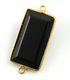 Black Onyx  Faceted Rectangle Connector,-- BZC-9110